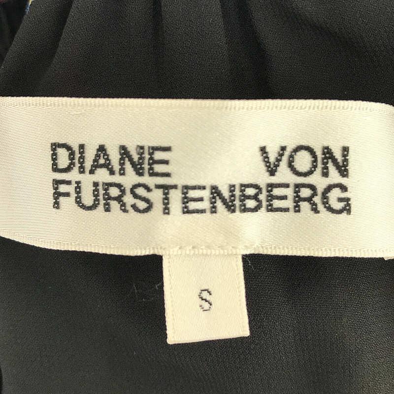 【美品】  DIANE VON FURSTENBERG / ダイアンフォンファステンバーグ | フラワー プリント プリーツ ハイネック フローラル シフォン ドレス ワンピース | S |｜kldclothing｜05