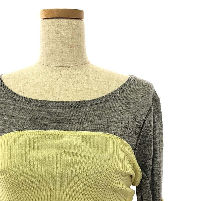 CURRENTAGE / カレンテージ | FARBE バイカラーセットニット | グレー/イエロー | レディース CURRENTAGE / カレンテージ | FARBE バイカラーセットニット グレー