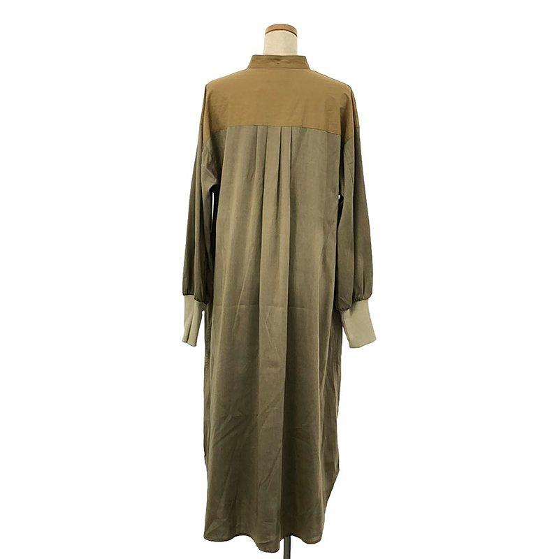 美品】 EARIH / アーリ | バイカラー リブ シャツ ワンピース コート 