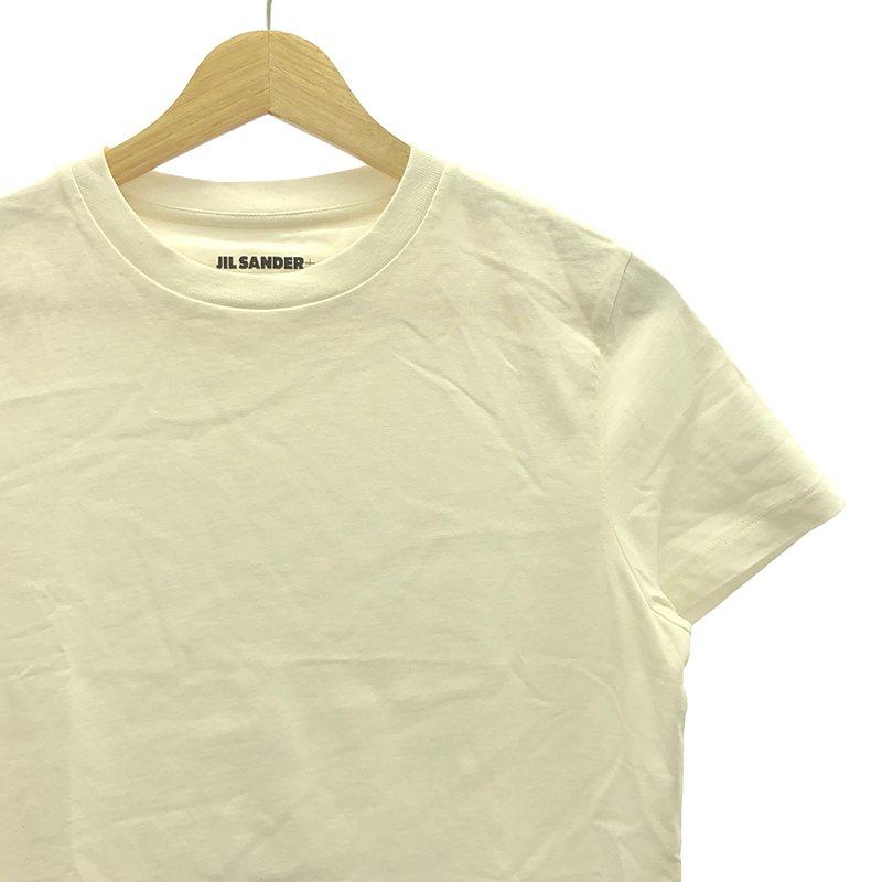 JIL SANDER+ / ジルサンダープラス | コットン ロゴステッチ 無地 Tシャツ | M | ホワイト | レディース JIL SANDER+ / ジルサンダープラス | コットン ロゴステッチ