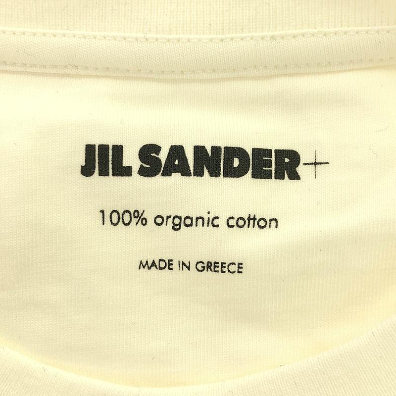 JIL SANDER+ / ジルサンダープラス | コットン ロゴステッチ 無地 Tシャツ | M | ホワイト | レディース JIL SANDER+ / ジルサンダープラス | コットン ロゴステッチ 無地 T