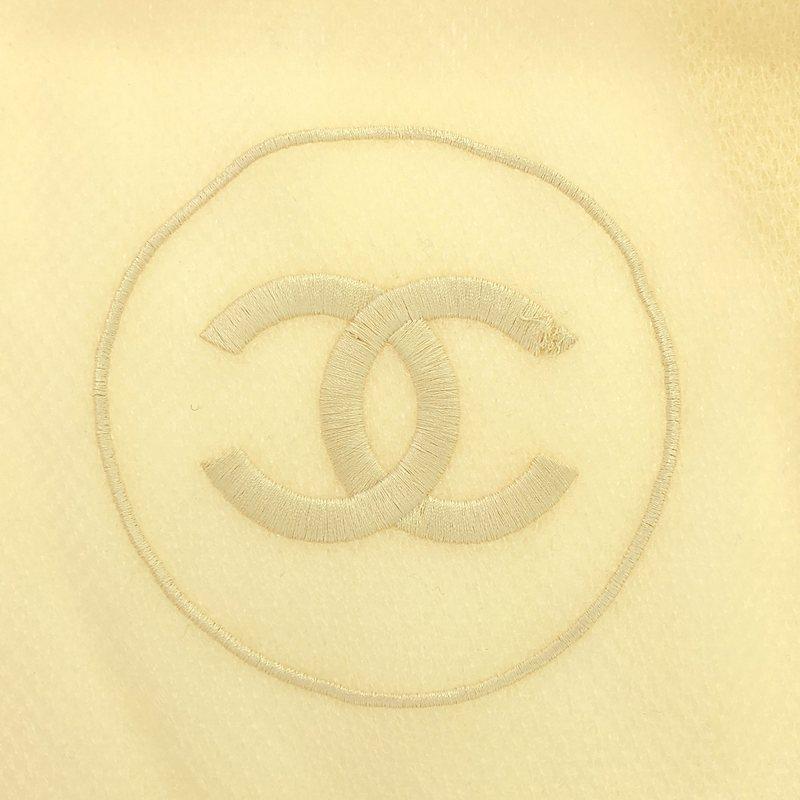 【美品】  CHANEL / シャネル | cashmere 100％ / カシミヤ ココマーク フリンジ 大判 ストール マフラー | エクリュ | レディース CHANEL（シャネル） 【美品】 | cashmere 100％ / カシミヤ ココマーク