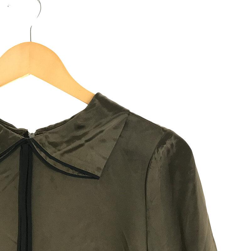MARNI / マルニ | バックジップ 襟付き サテン ロング ドレス