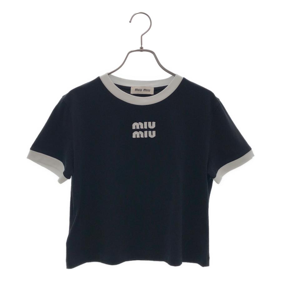 miu miu（ミュウミュウ） 刺しゅうロゴ入り コットンジャージー T