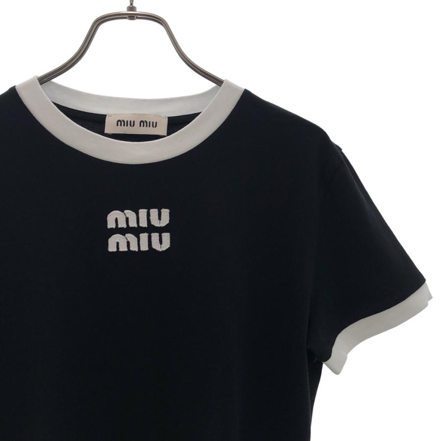 miu miu（ミュウミュウ） 刺しゅうロゴ入り コットンジャージー T