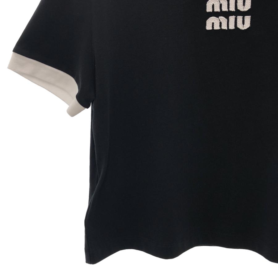 miu miu（ミュウミュウ） 刺しゅうロゴ入り コットンジャージー T