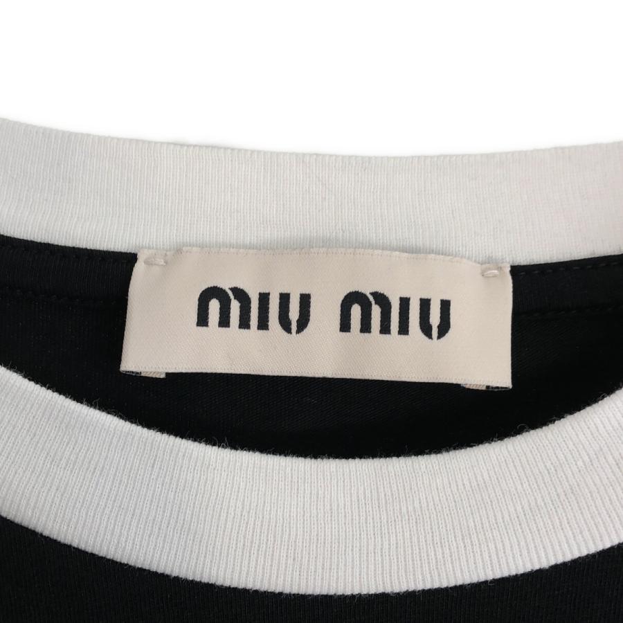miu miu（ミュウミュウ） 刺しゅうロゴ入り コットンジャージー T