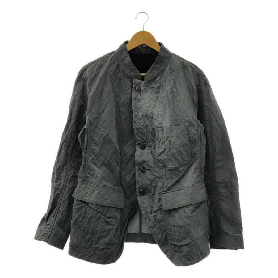 【美品】  ziggy chen / ジギーチェン | 2019SS | 4B Peaked Lapel Jacket シワ加工 ナイロン ジャケット | 46 | ブルーグレー | メンズ ziggy chen / ジギーチェン 4B Peaked Lapel Jacket シワ加工 ナイロン