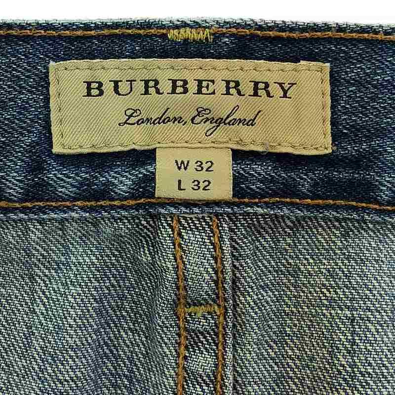 BURBERRY LONDON ENGLAND / バーバリーロンドンイングランド | ロゴプリント ワイド デニムパンツ | W32 L32 | インディゴ | メンズ BURBERRY LONDON ENGLAND / バーバリーロンドンイングランド | ロゴ