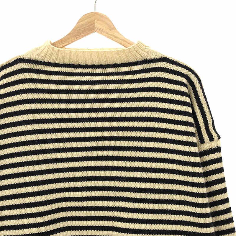 LE TRICOTEUR / ルトリコチュール | GUERNSEY SWEATER オーバーサイズニット | 50(F) | オフホワイト / ネイビー | レディース｜kldclothing｜02