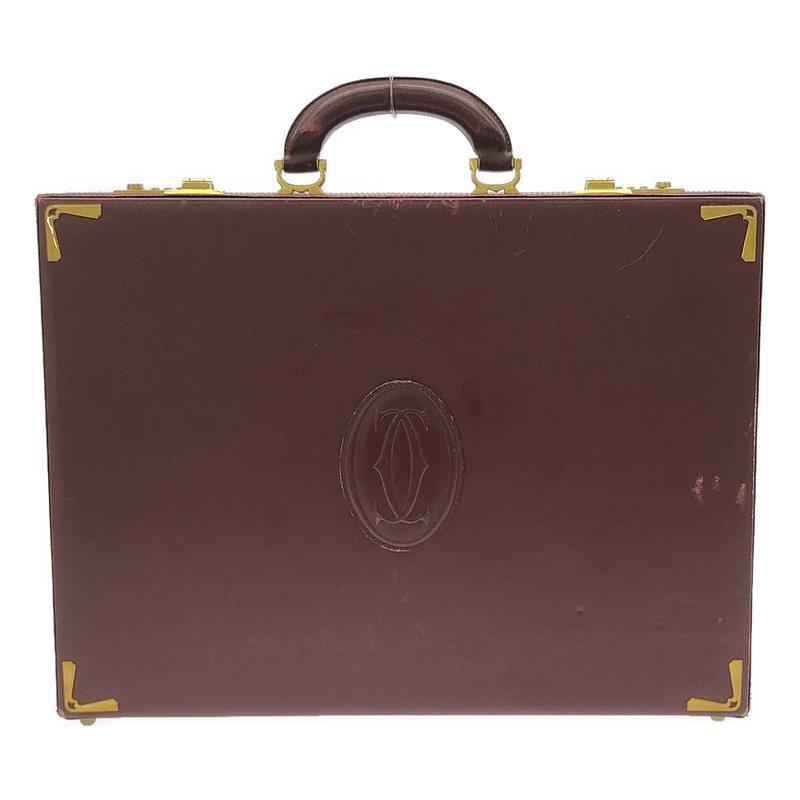 カルティエ　マストライン　ビジネスバッグ　ボルドーレザー本革　ゴールドロゴ金具 Cartier（カルティエ） | マストライン / レザー アタッシュケース