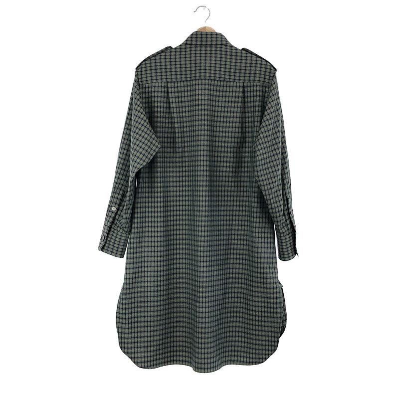 beautiful people / ビューティフルピープル | shepherd check big shirt チェック ロングシャツ ワンピース | 36 | グリーン｜kldclothing｜04