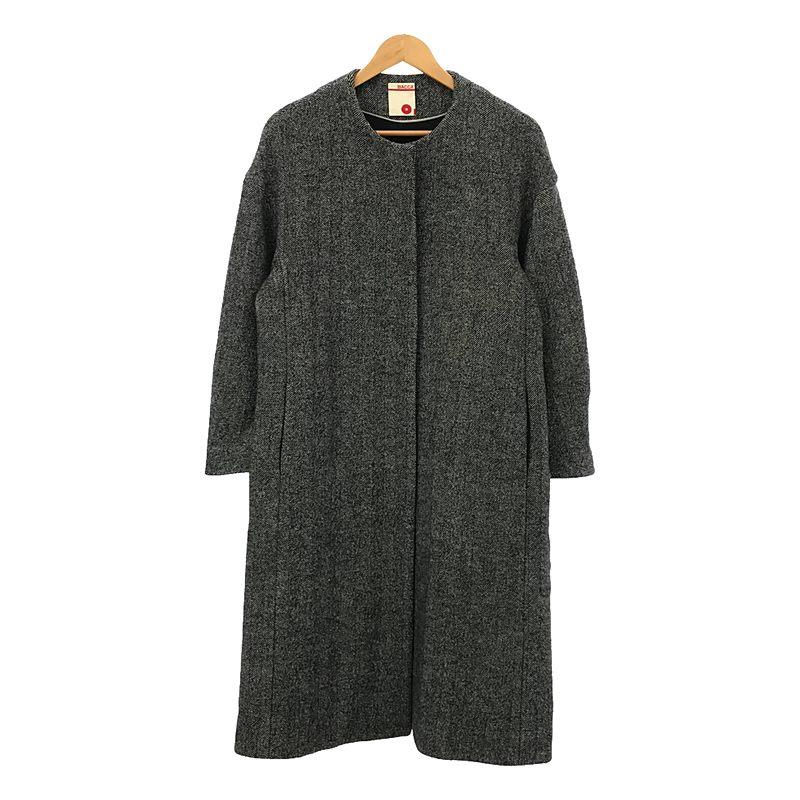 BACCA（バッカ） | ウール ヘリンボーン ノーカラーコート | 36 