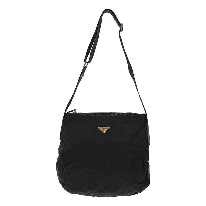 PRADA / プラダ | ナイロン 三角プレートロゴ ショルダー バッグ 