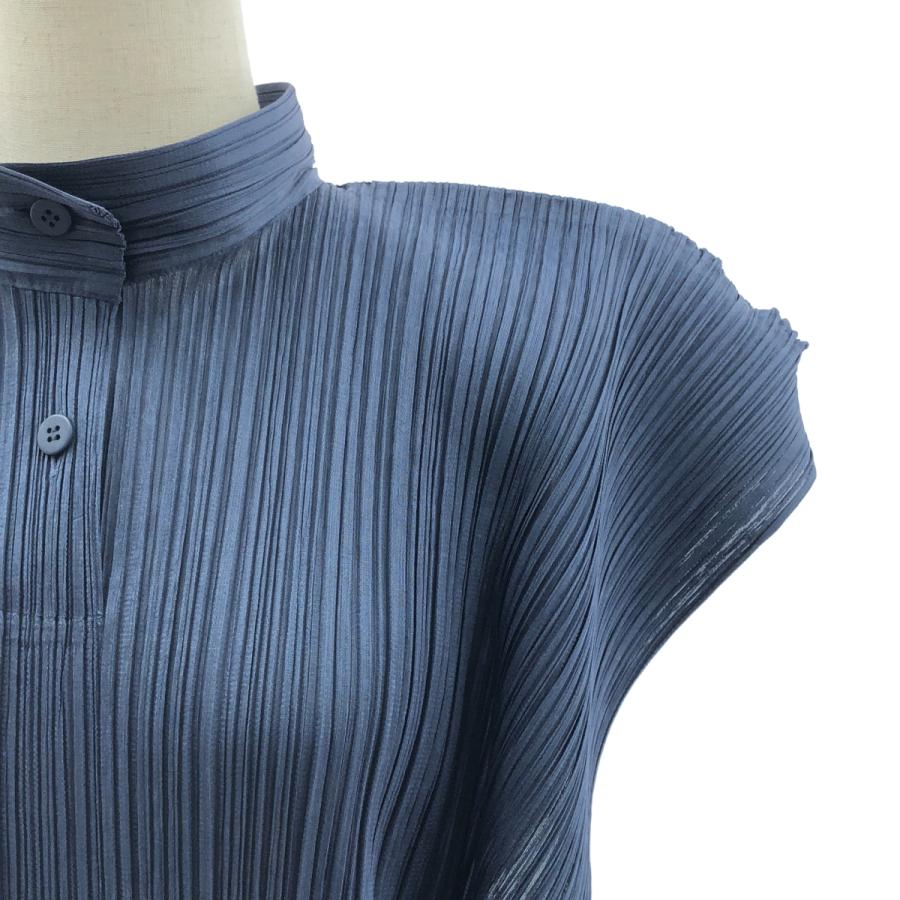 【美品】プリーツプリーズ ネイビー 23AW 横プリーツ ワンピース ハイネック 美品】プリーツプリーズ ネイビー 23AW 横プリーツ ワンピース