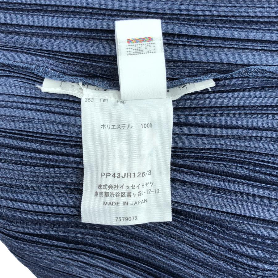 【美品】プリーツプリーズ ネイビー 23AW 横プリーツ ワンピース ハイネック PLEATS PLEASE ISSEY MIYAKE / プリーツプリーズイッセイミヤケ