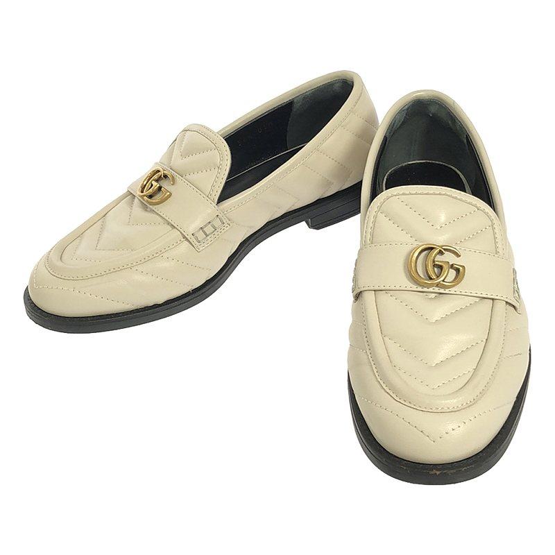 GUCCI グッチ ローファー パンプス ロゴ ホワイト ベージュ GUCCI グッチ ローファー パンプス ロゴ ホワイト ベージュ