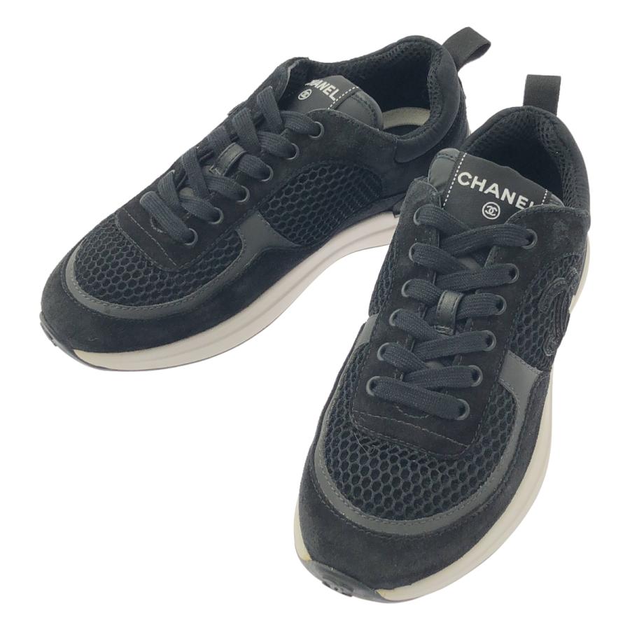 CHANEL / シャネル ココマーク レザー切替 ローカットスニーカー