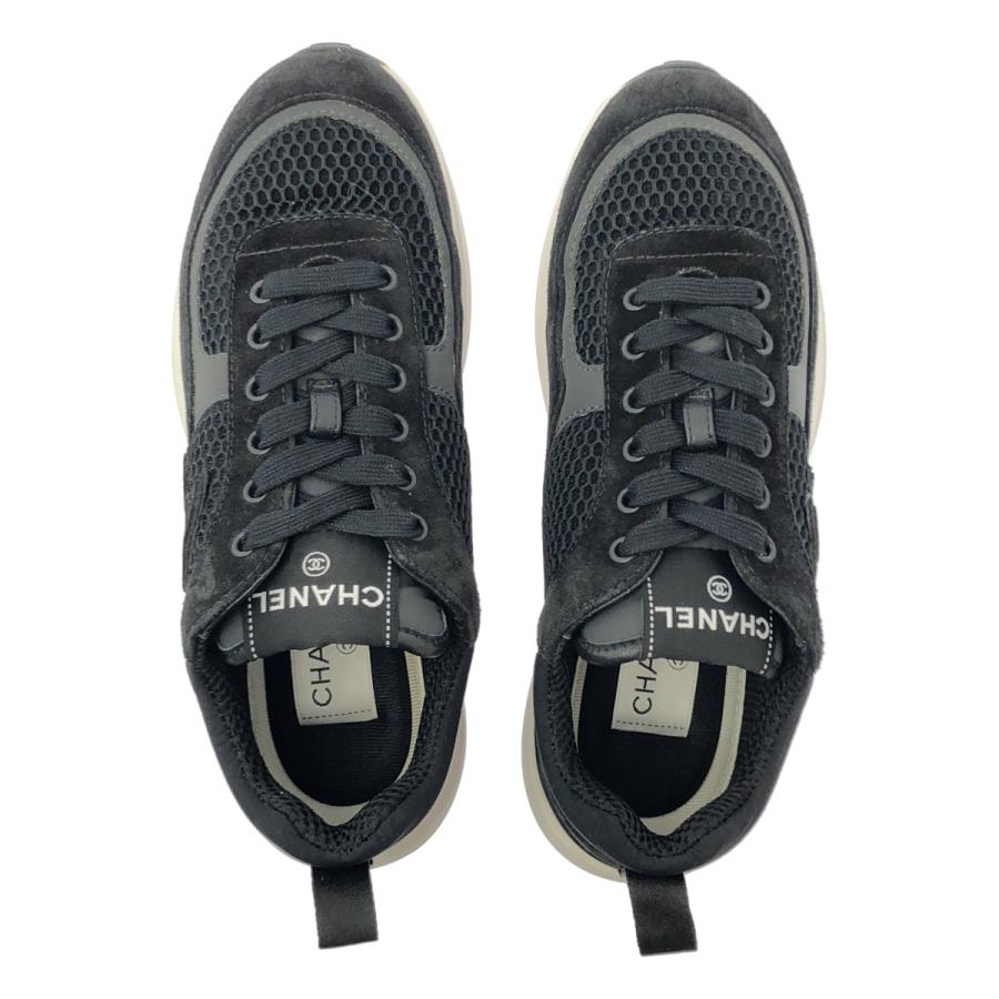 CHANEL シャネル ココマーク ブラックレザー スニーカー CHANEL シャネル ココマークスニーカー レディース37 ブラック