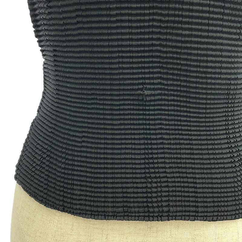 【美品】  ISSEY MIYAKE / イッセイミヤケ | プリーツ ハイネック プルオーバー カットソー Tシャツ | M | ブラック | レディース ISSEY MIYAKE（イッセイミヤケ） 【美品】 | プリーツ ハイネック プル
