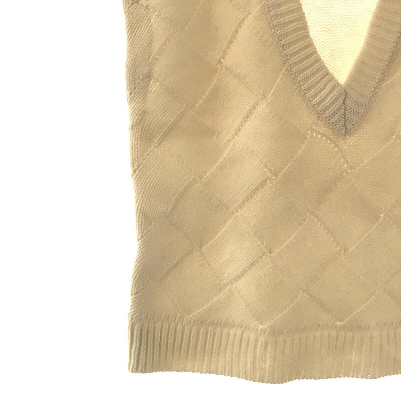 ENCHAINEMENT / アンシェヌマン | 2022AW | Block Knit Vest ブロック ニット ベスト | F | ホワイト｜kldclothing｜03