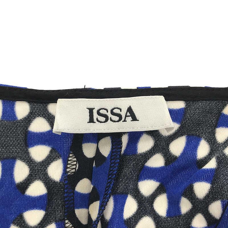 【美品】  ISSA / イッサ ロンドン | 総柄 ストレッチ カシュクール ドレス ワンピース | UK6/US2 | ブルー/ブラック | レディース｜kldclothing｜05