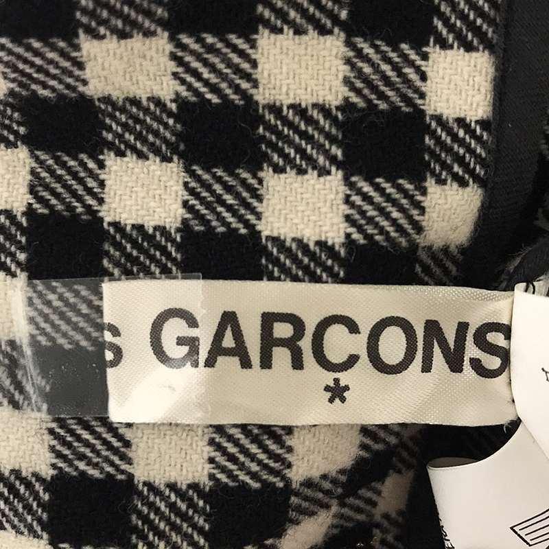 COMME des GARCONS / コムデギャルソン | ウール チェック ワイド ラップパンツ | S | ブラック/アイボリー/ゴールド | レディース｜kldclothing｜06