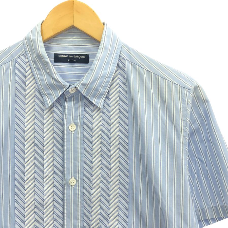 D222107 COMME des GARCONS パッチワークシャツ Comme Des Garçons Shirt パッチワーク シャツ | ブルー