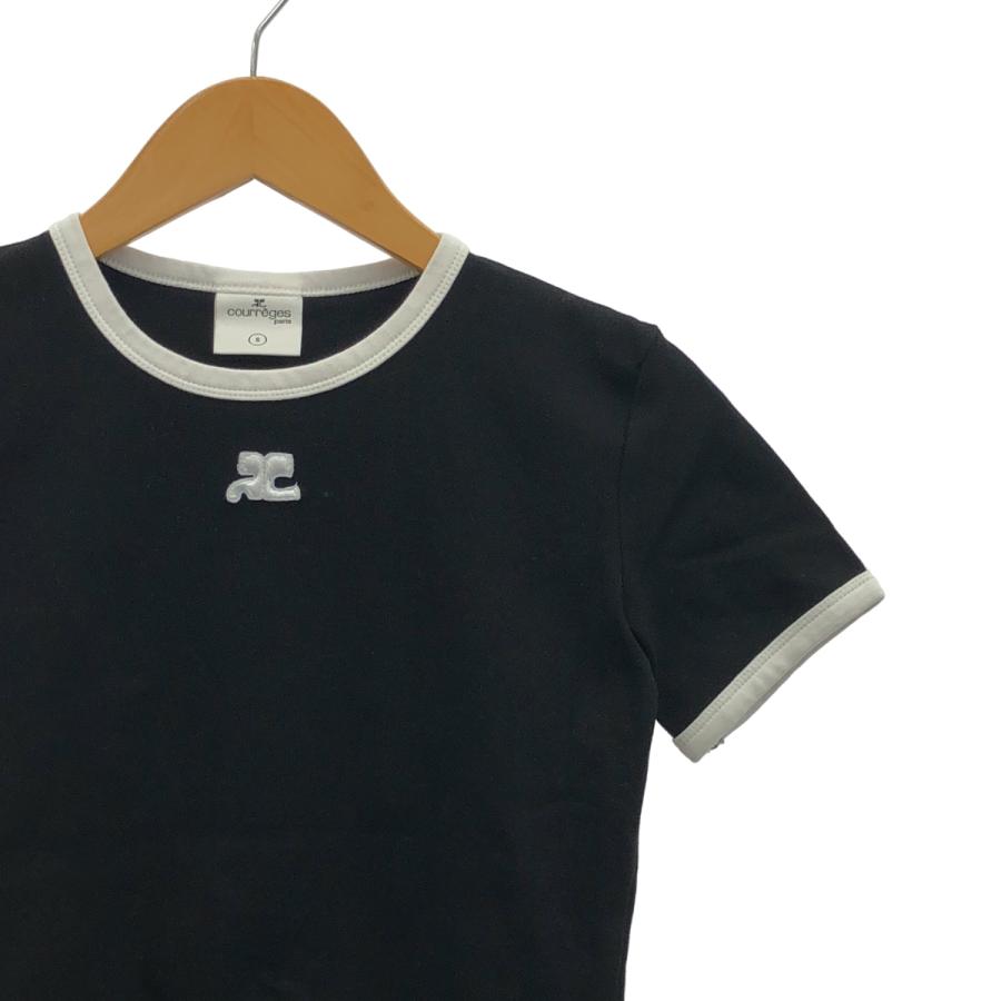 COURREGES / クレージュ ワンポイントロゴ クルーネック Tシャツ