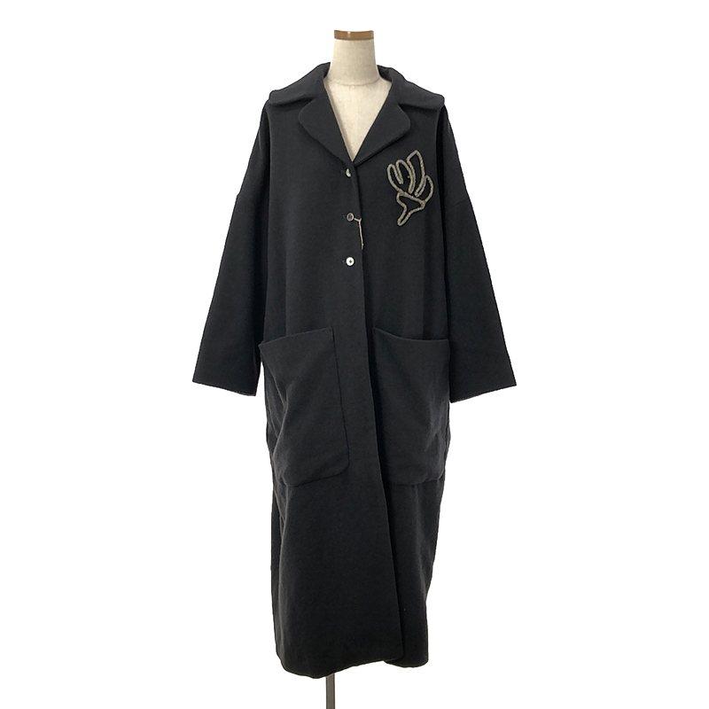 TOWAVASE / トワヴァーズ | ウール 装飾 シングル オーバー コート F  