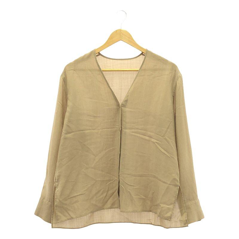 JOURNAL STANDARD L'ESSAGE / ジャーナル​スタンダードレサージュ | 2021SS | AYA KANEKO × L’ESSAGE Vネックシャツ 金子綾 | F | ベージュ | レディース JOURNAL STANDARD L'ESSAGE / ジャーナル?スタンダードレサージュ
