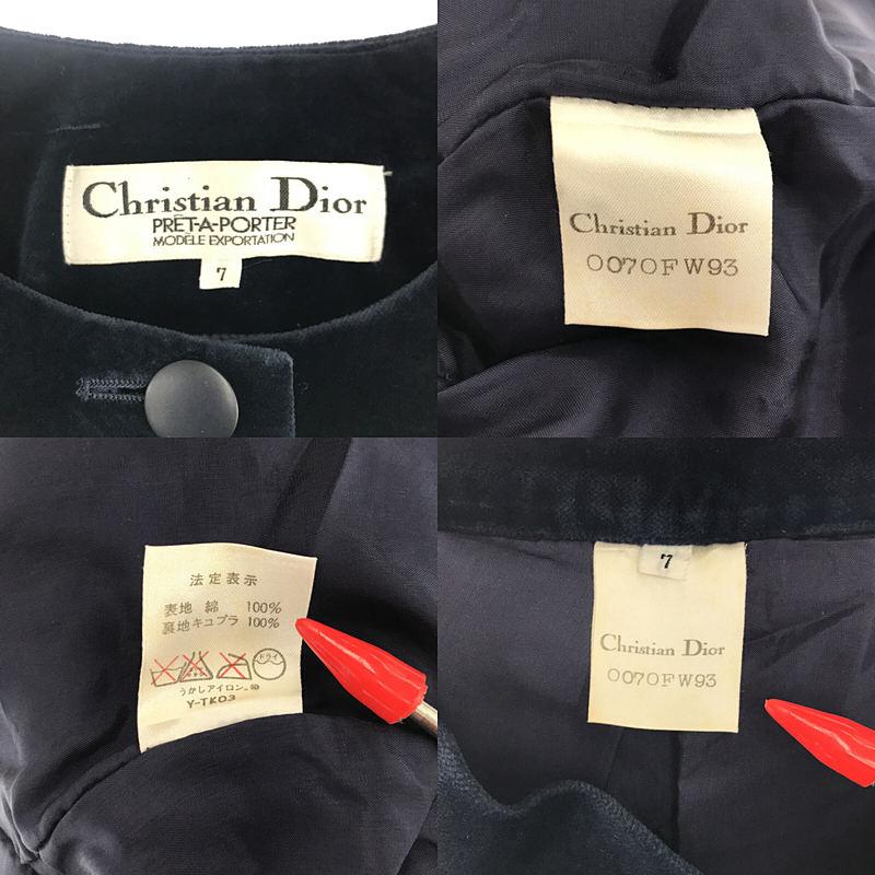 【美品】  Christian Dior / クリスチャン ディオール | 1990s | 90s VINTAGE ヴィンテージ PRET-A-PORTER MODELE EXPORTATION ベルベットノーカラー ジャケット｜kldclothing｜09