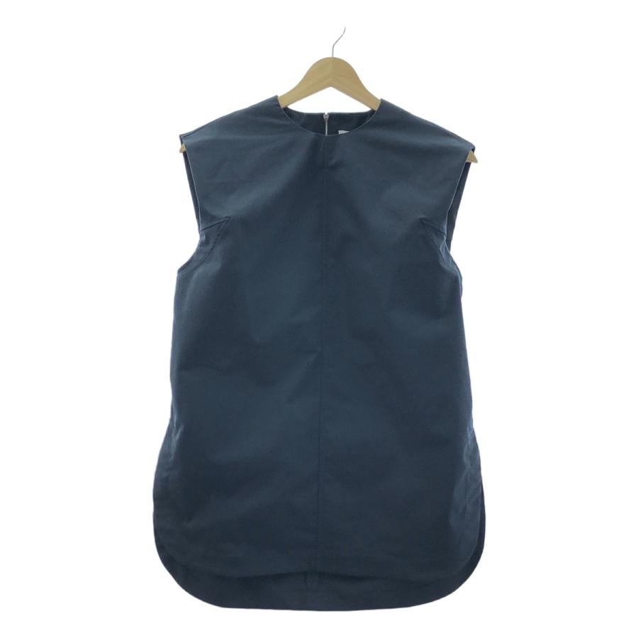【美品】  HYKE / ハイク | 2024SS | ASLAN TWILL SLEEVELESS TOP / バックジップ スリット スリーブレストップ ブラウス | 01 | Navy | レディース HYKE（ハイク） 【美品】 | 2024SS | ASLAN TWILL SLEEVELESS TOP
