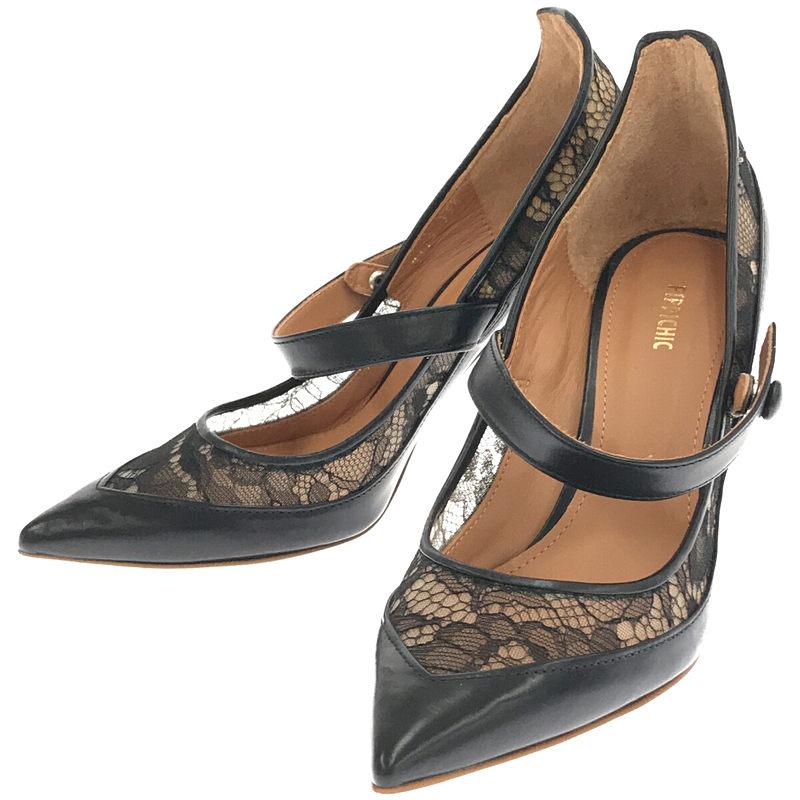 美品】 PIPPICHIC / ピッピシック | レザー レース 切替 ストラップ