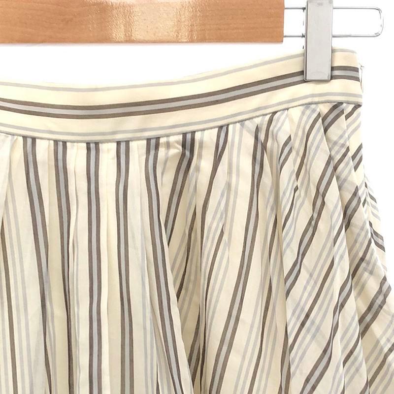 ebure / エブール | コットン シルク ストライプ タック フレア ebure / エブール | コットン シルク ストライプ タック フレア