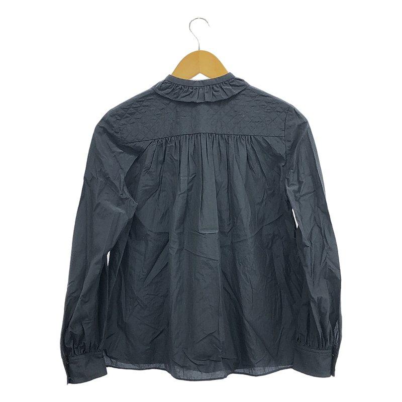 ミナペルホネン キルト ブラウス 長袖 ネイビー 38サイズ musik