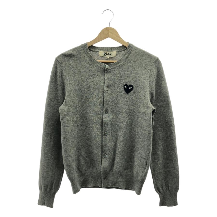 PLAY COMME des GARCONS / プレイコムデギャルソン | AD2009 | ブラックハート クルーネックカーディガン | L | グレー | レディース PLAY COMME des GARCONS / プレイコムデギャルソン | AD2009 ブラック