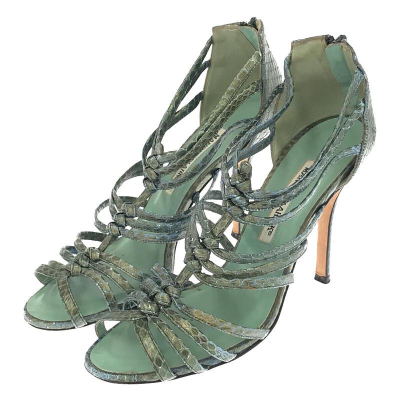 MANOLO BLAHNIK / マノロブラニク | パイソン レザー ヒール サンダル