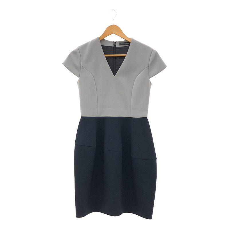 YOKO CHAN / ヨーコチャン | バイカラー Vネック バックジップ  