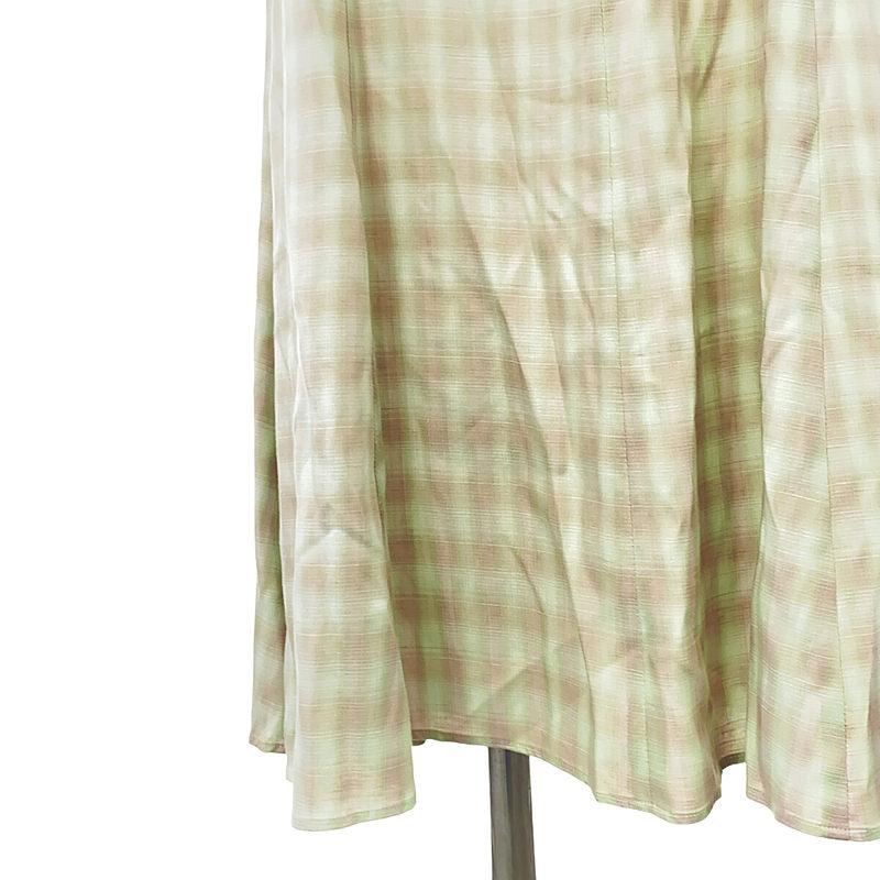 Mame Kurogouchi | 2023SS Linen Mix Ombre Check Camisole Dress 