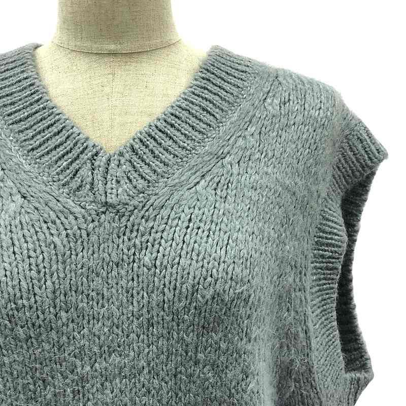 BLAMINK - BLAMINK / ブラミンク | シルクＶネックベスト | 38 | グレー | レディース BLAMINK / ブラミンク | シルクVネックベスト 38 グレー