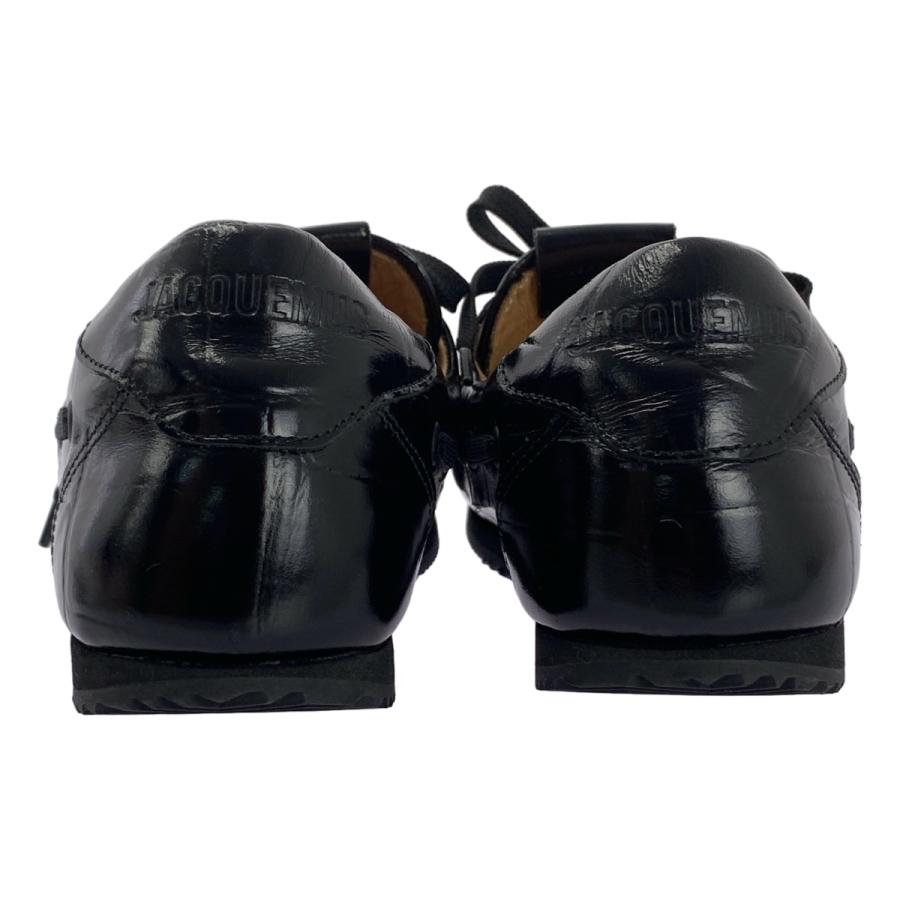 【新品】  JACQUEMUS / ジャックムス | Les Batto Loafers 型押し レースアップ ボートシューズ ローファー | 40 | ブラック | メンズ JACQUEMUS / ジャックムス Les Batto Loafers 型押し レースアップ