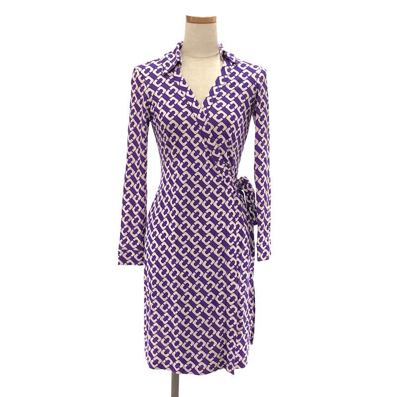 DIANE VON FURSTENBERG / ダイアンフォンファステンバーグ CHAIN LINK SILK WRAP DRESS