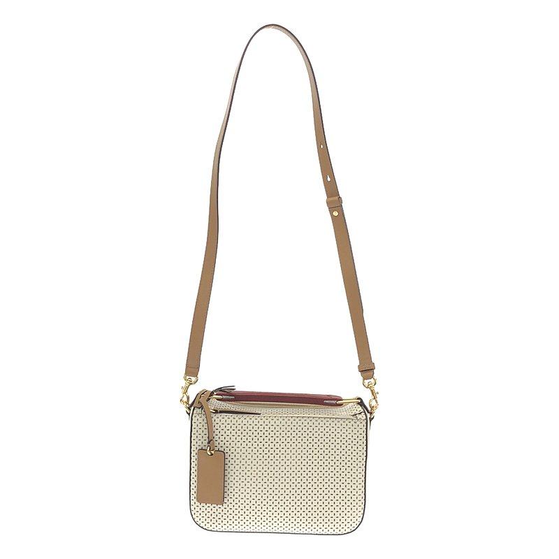 【美品】  MARC JACOBS / マークジェイコブス | THE SOFT BOX 23 / 2way ショルダー付き パンチング レザー ハンドバッグ | オフホワイト系 | レディース 美品】 MARC JACOBS / マークジェイコブス | THE SOFT BOX 23 2way