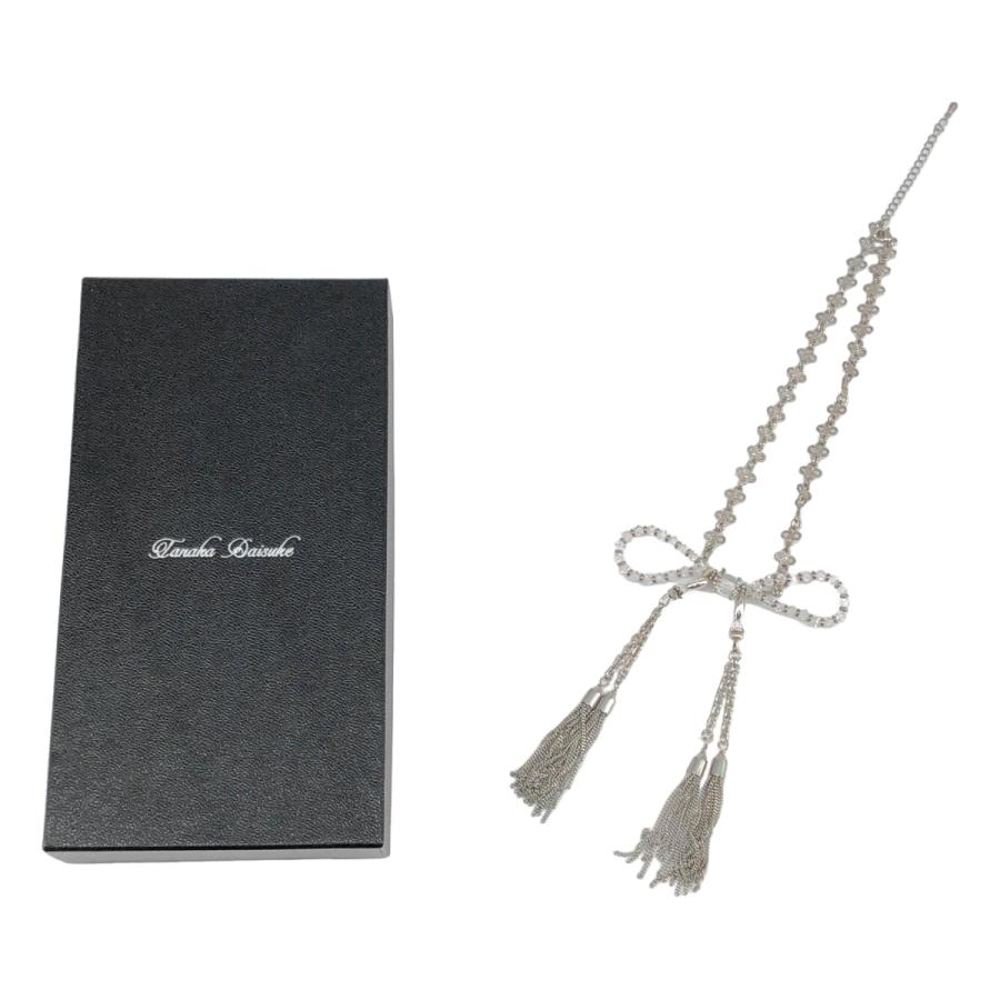 tanakadaisuke / タナカダイスケ crystal ribbon chain necklace