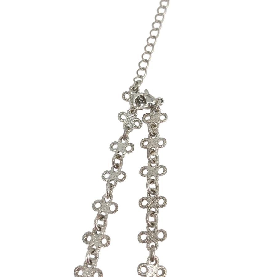 tanakadaisuke / タナカダイスケ crystal ribbon chain necklace 