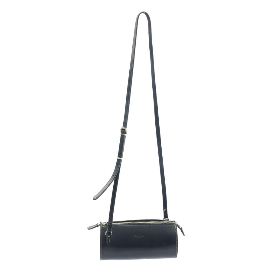 COURREGES / クレージュ ドラム型 ステッチ レザー ショルダーバッグ 