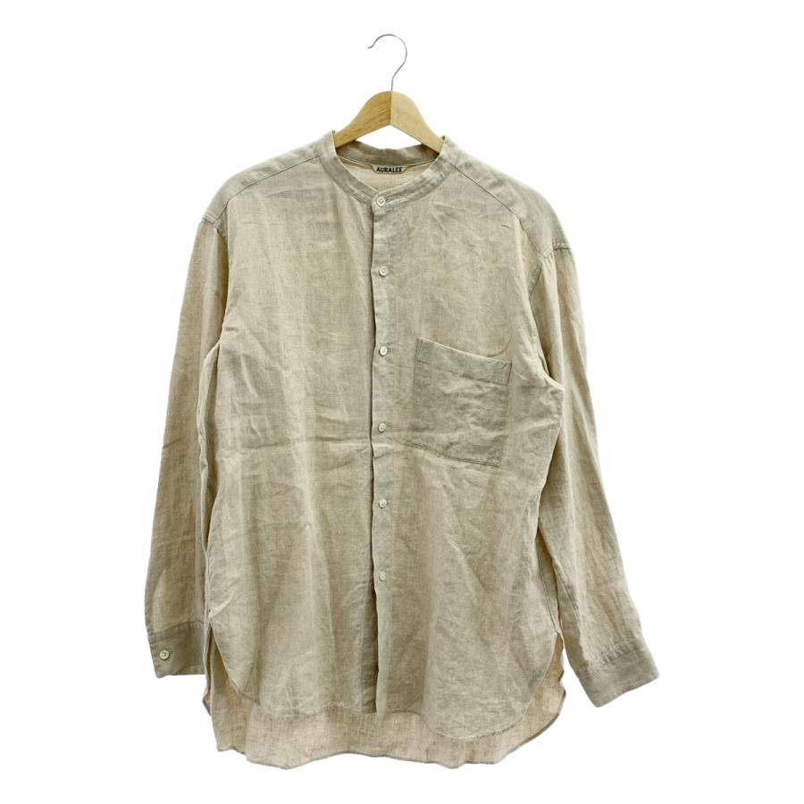 AURALEE（オーラリー） LINEN GABARDINE BAND COLLAR SHIRT リネン