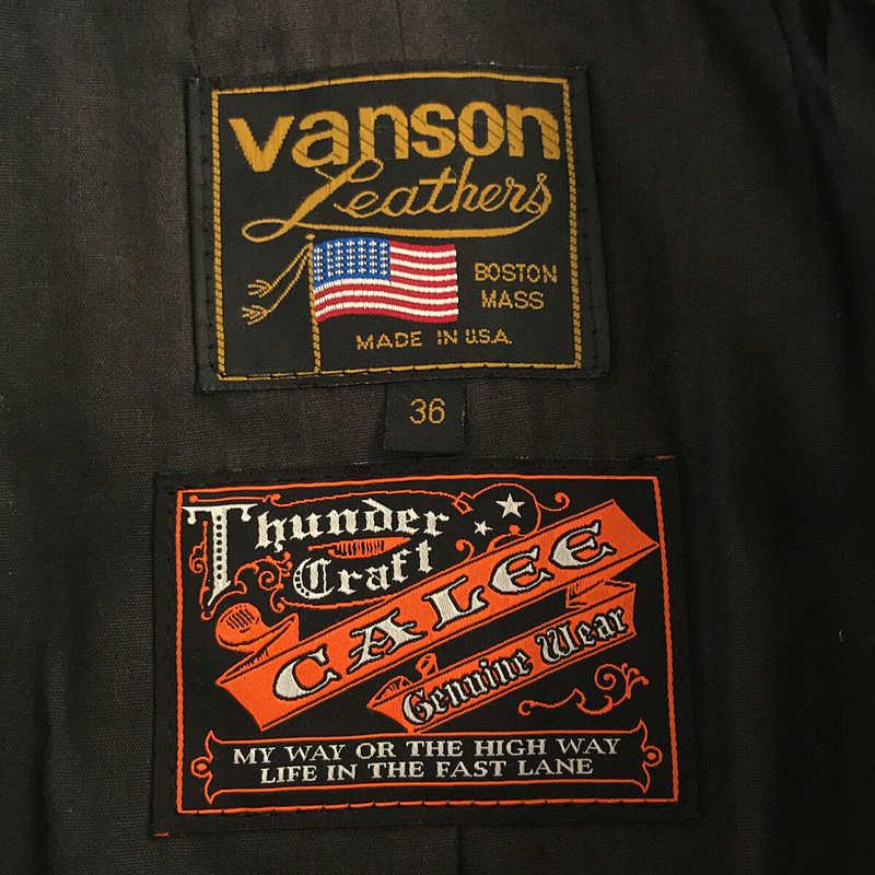限定50％オフ VANSON / バンソン | × CALEE / キャリー shingle leather jacket / ダブルライダース レザージャケット | 36 | ブラック | メンズ