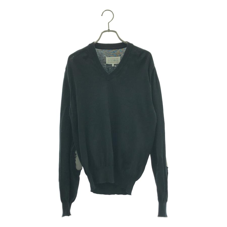 美品 MAISON MARGIELA マルジェラ エルボーパッチ コットンニット Maison Margiela（メゾンマルジェラ） コットン エルボーパッチ ニット